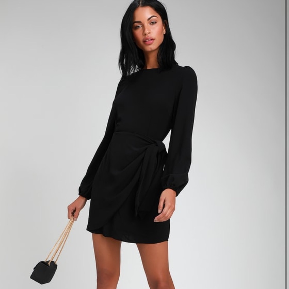 Lulus Believe it or Knot Tie Front Dress